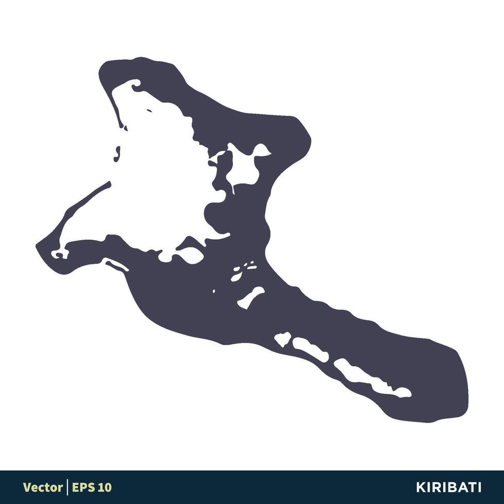 Kiribati - Australië, Oceanië landen kaart icoon vector logo sjabloon illustratie ontwerp. vector eps 10.