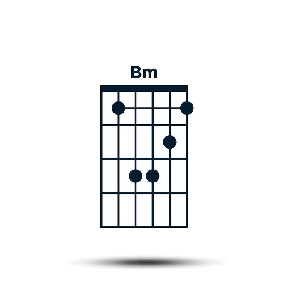 bm, eenvoudig gitaar akkoord tabel icoon vector sjabloon
