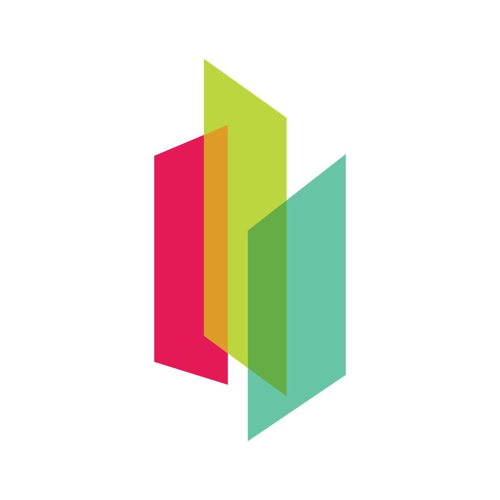 abstract kleurrijk gebouw horizon icoon vector logo sjabloon