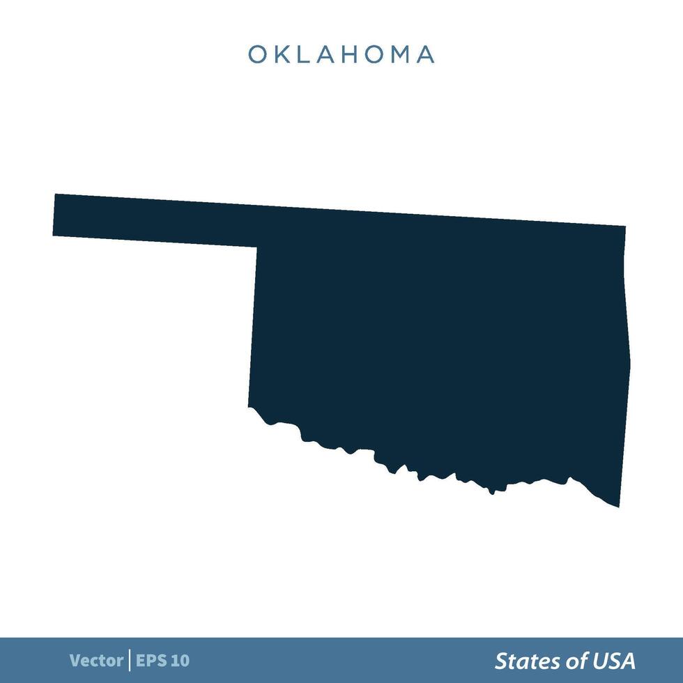 Oklahoma - staten van ons kaart icoon vector sjabloon illustratie ontwerp. vector eps 10.