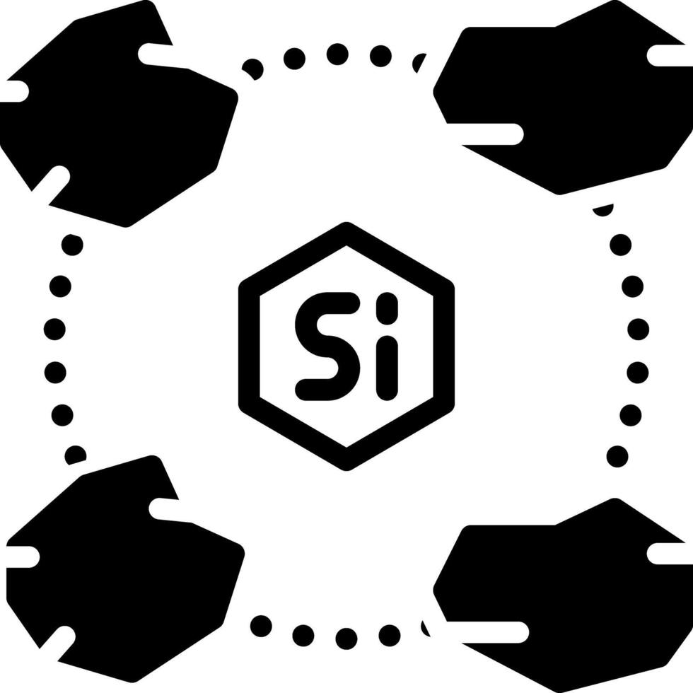 solide zwart icoon voor silicium vector