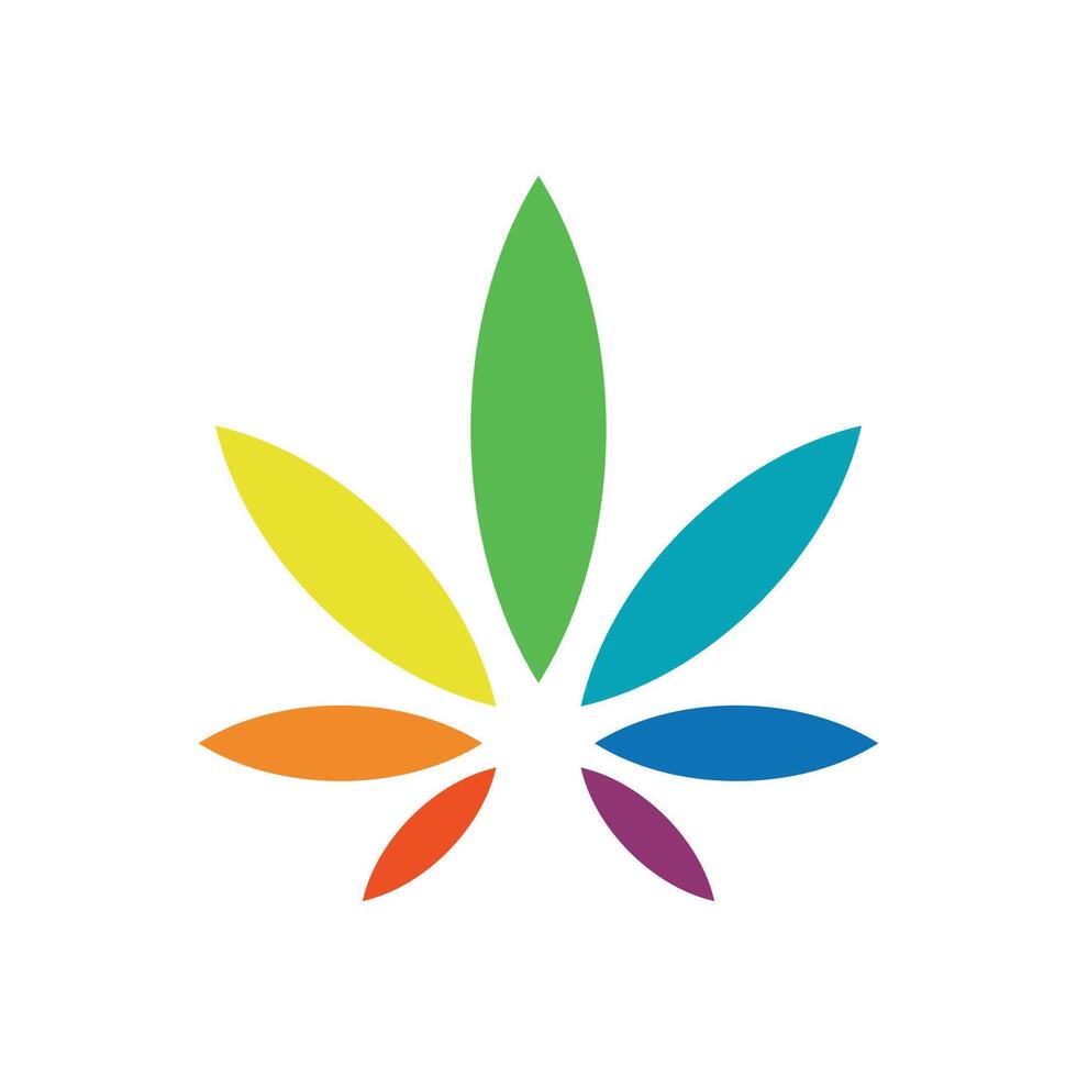 kleurrijk hennep blad icoon vector logo sjabloon