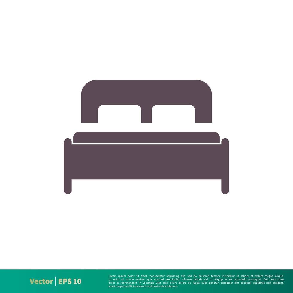 hotel, motel, bed icoon vector logo sjabloon illustratie ontwerp. vector eps 10.
