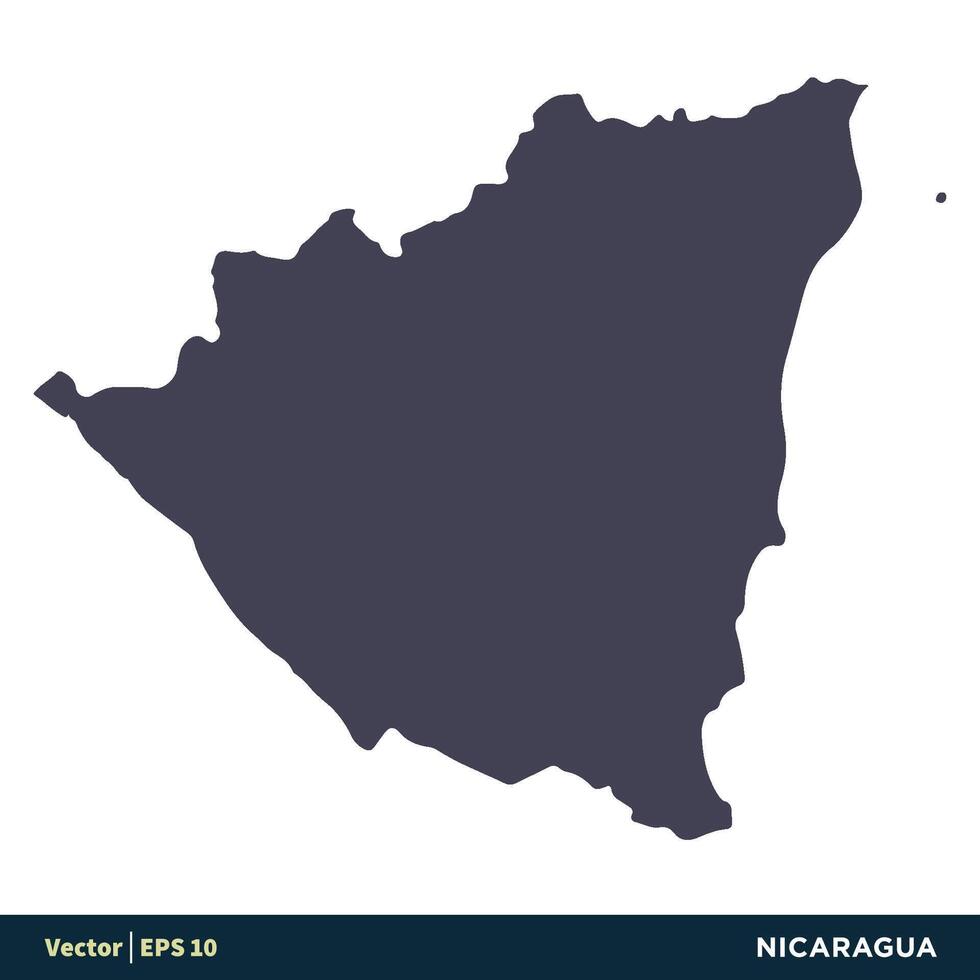 Nicaragua - noorden Amerika landen kaart icoon vector logo sjabloon illustratie ontwerp. vector eps 10.