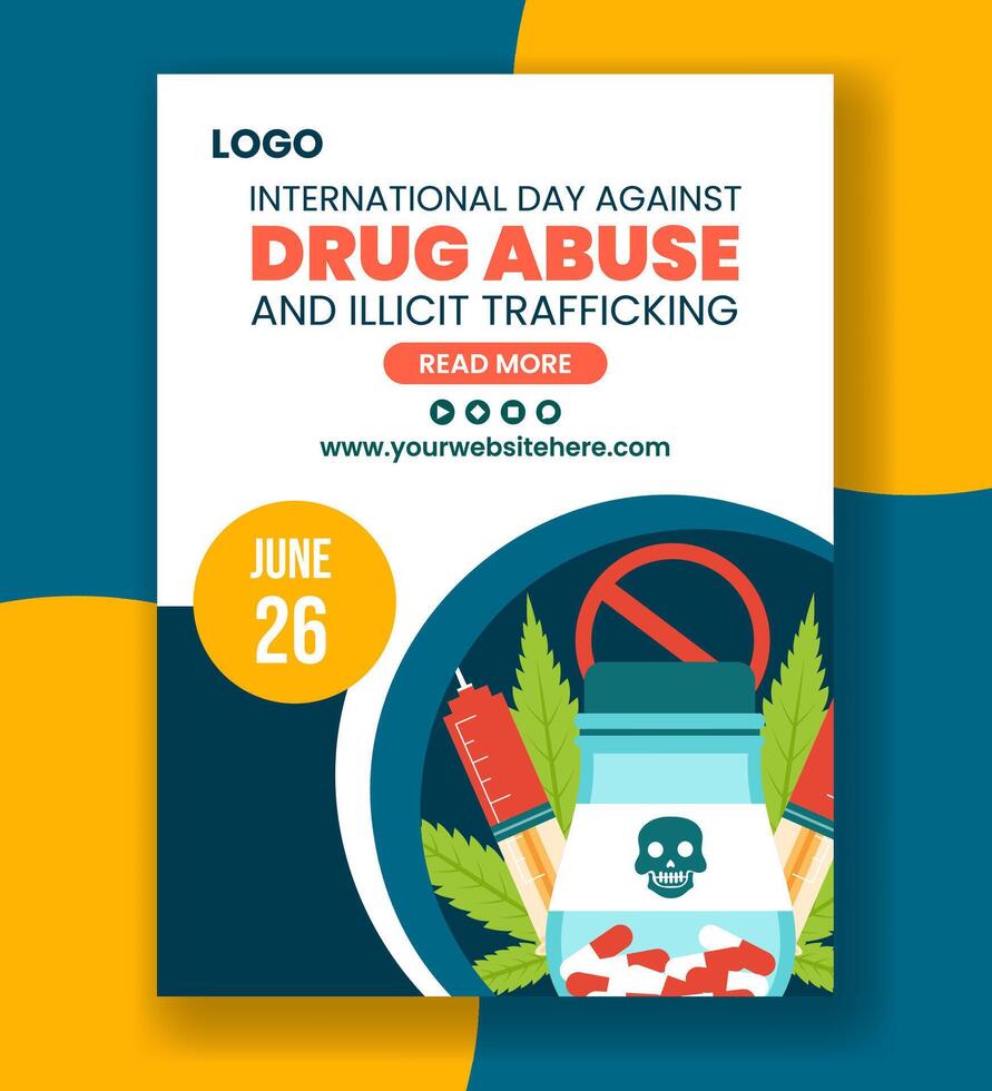 drug misbruik en mensenhandel verticaal poster vlak tekenfilm hand- getrokken Sjablonen achtergrond illustratie vector