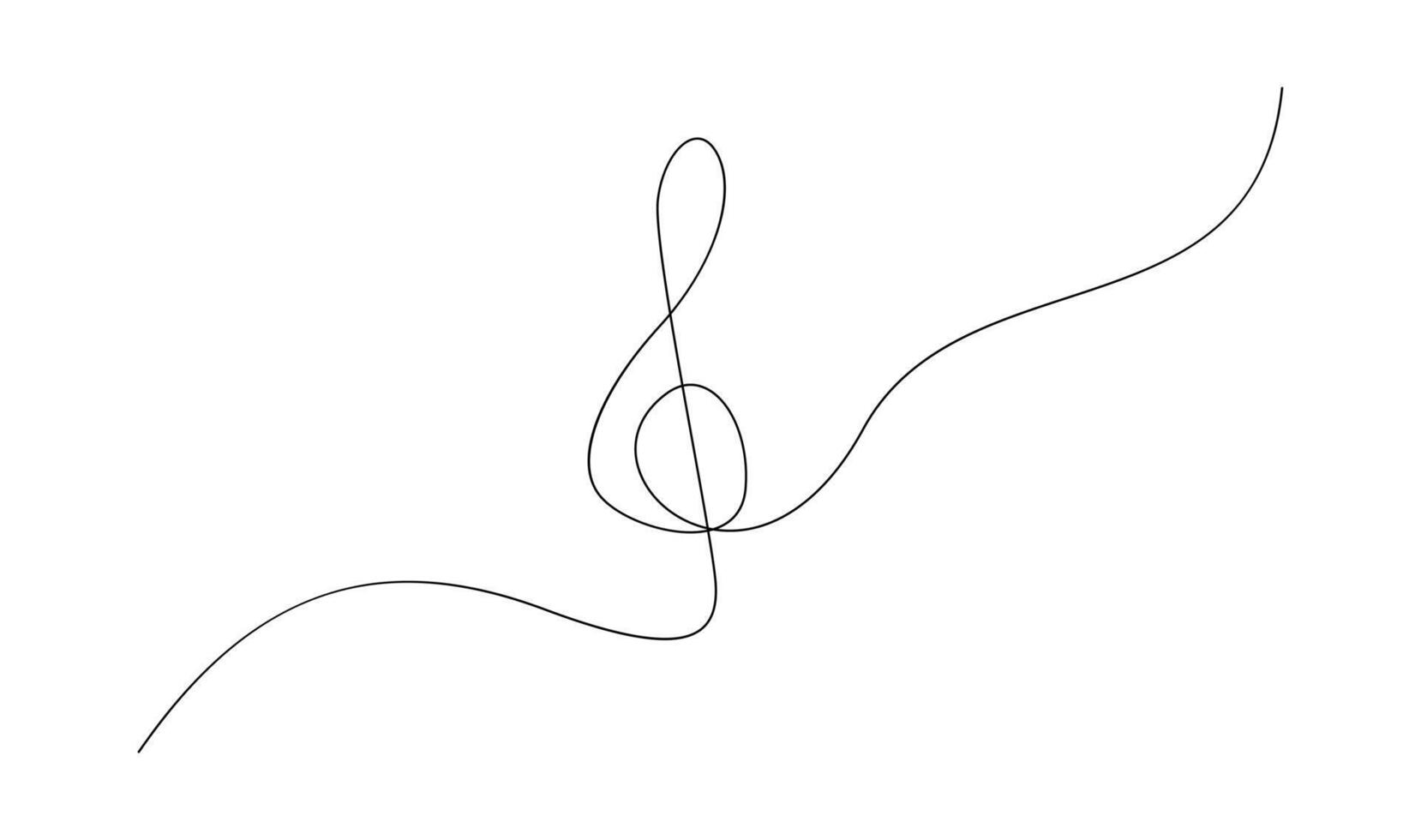 doorlopend single lijn tekening van muziek- aantekeningen vector