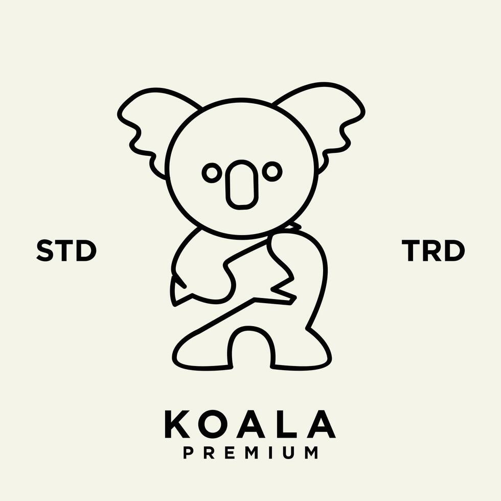 koala schets logo icoon. Australisch dier voor web en ontwerp vector