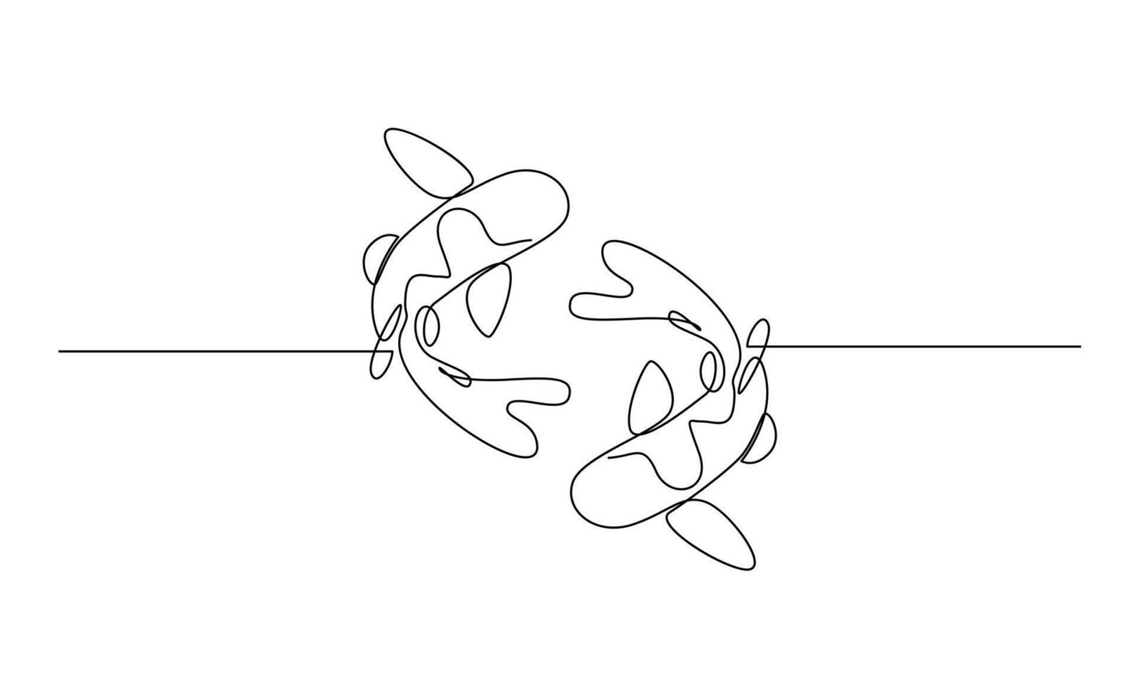 koi karper vis Aan de wit achtergrond in een doorlopend single lijn tekening stijl vector