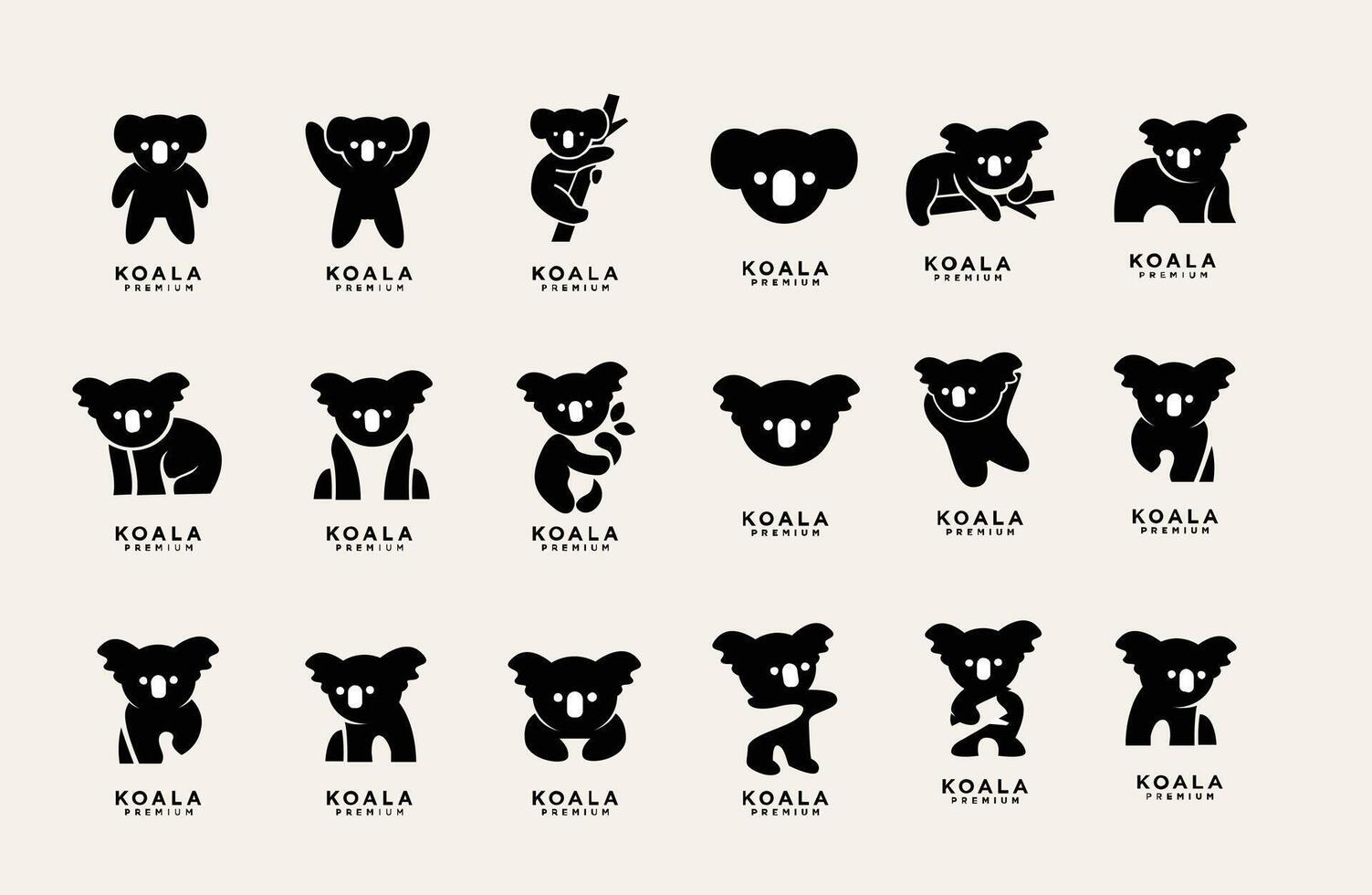 koala logo icoon ontwerp sjabloon vector met modern illustratie concept