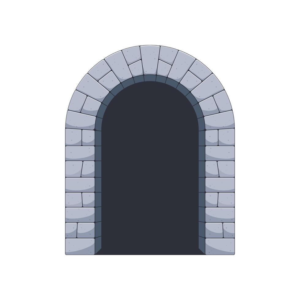 middeleeuws tunnel Ingang vector geïsoleerd Aan wit achtergrond