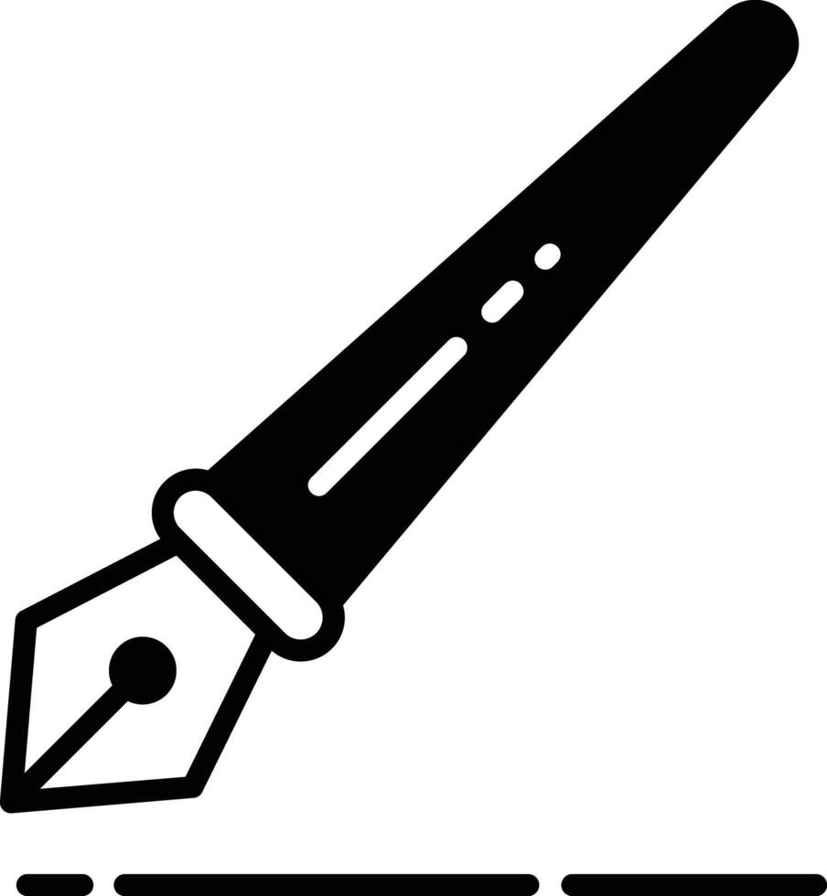 inkt pen glyph en lijn vector illustratie