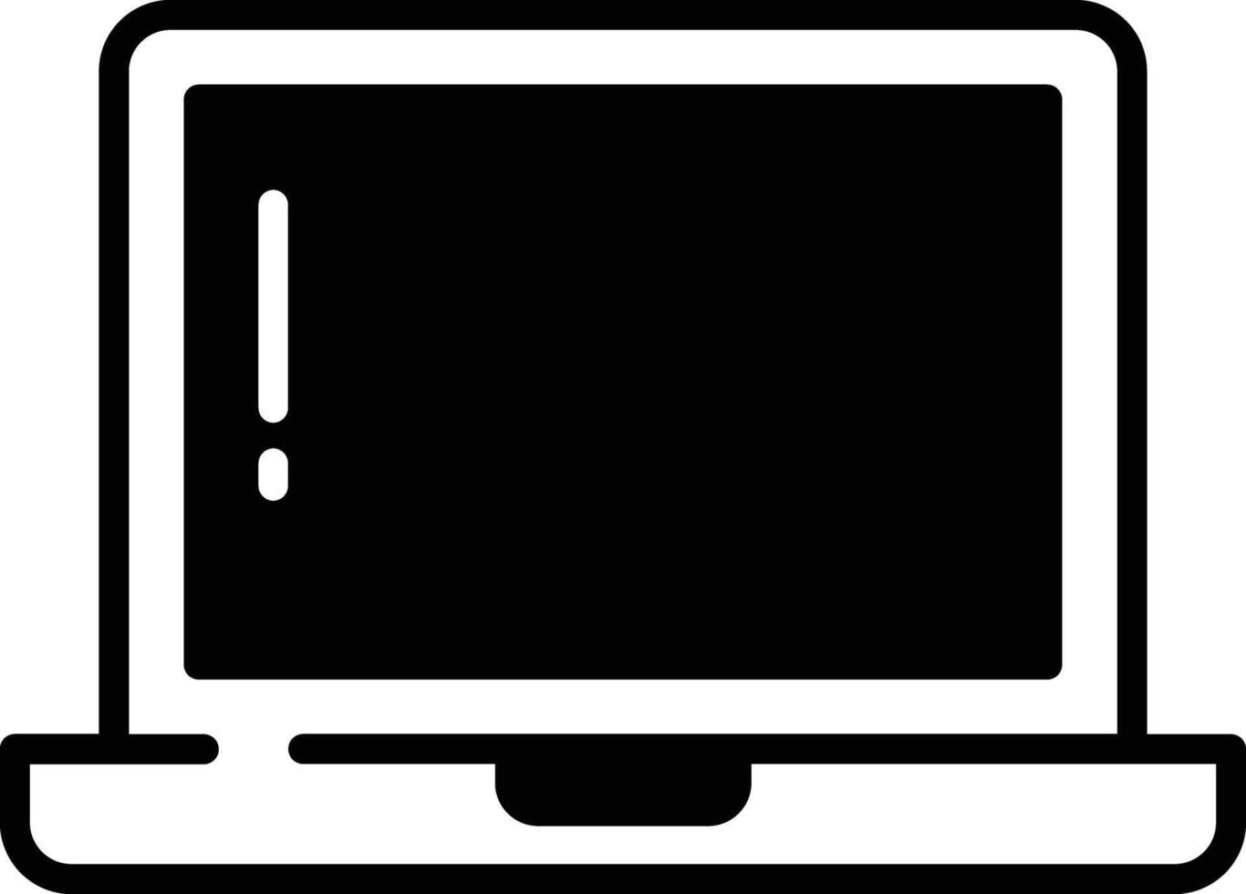 laptop glyph en lijn vector illustratie