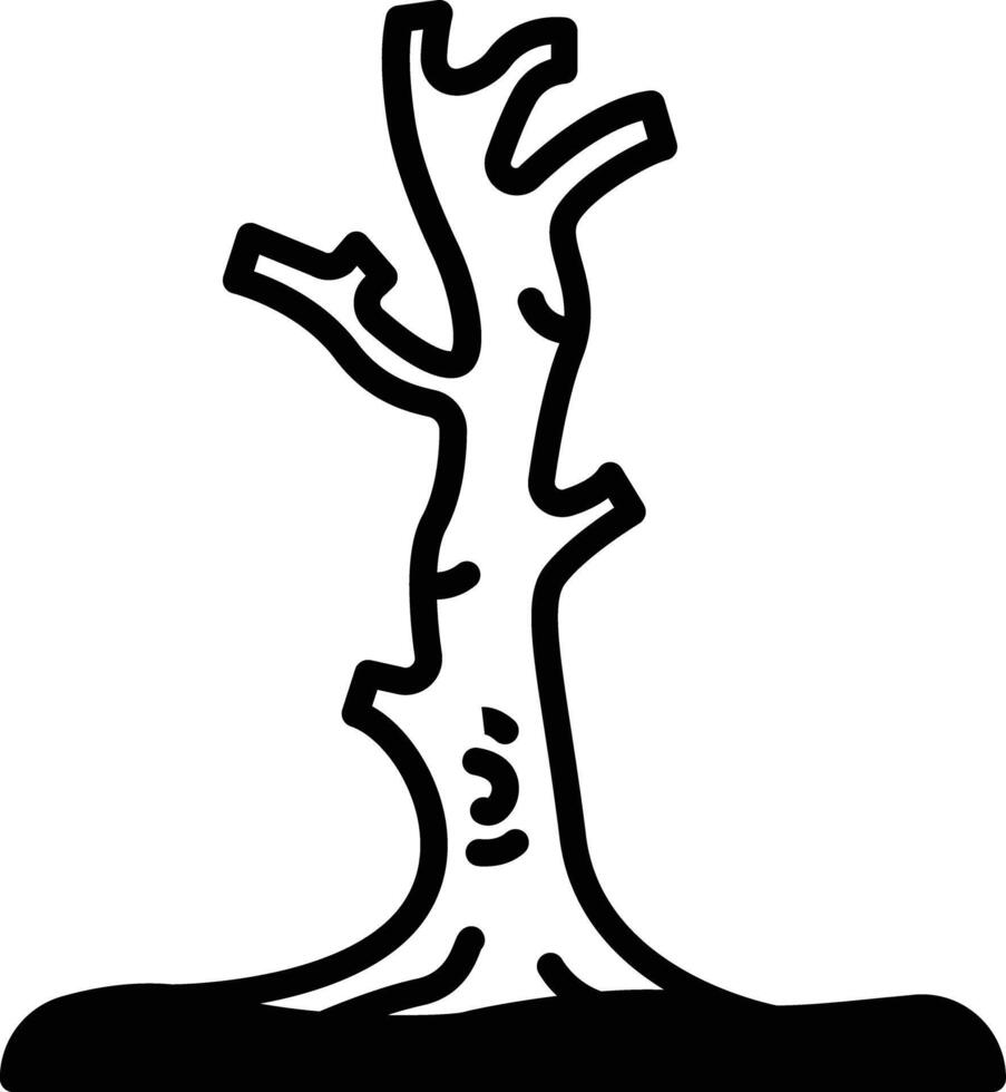 dood boom glyph en lijn vector illustratie