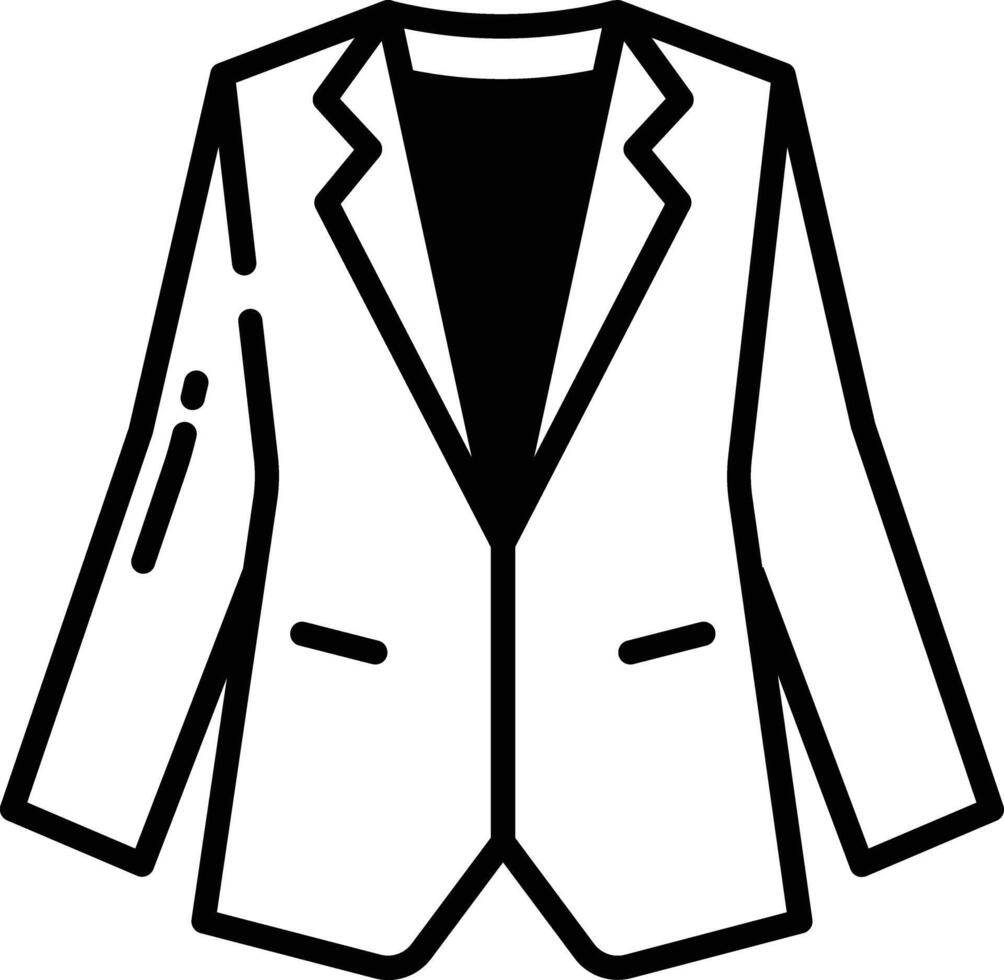 blazer glyph en lijn vector illustratie