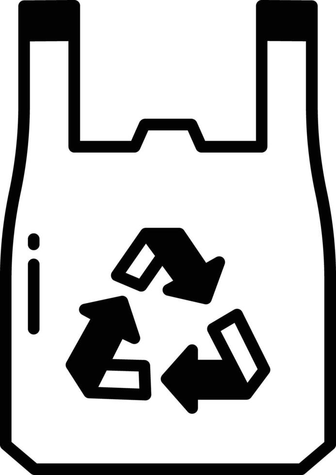 plastic zak glyph en lijn vector illustratie