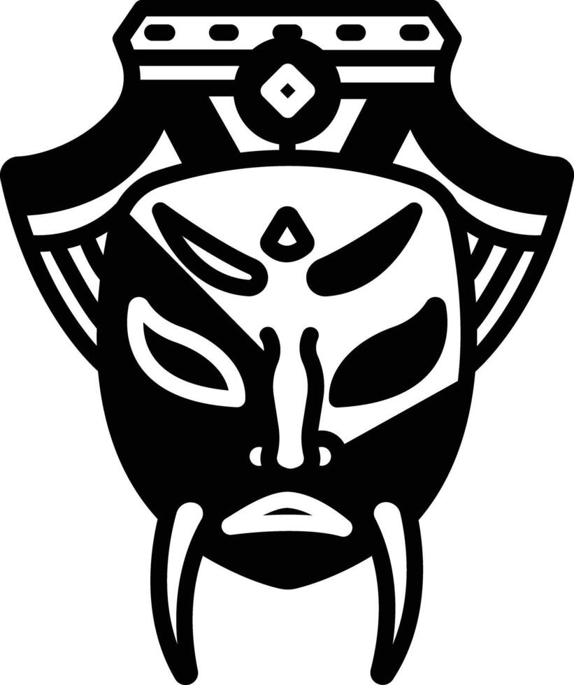 Chinese masker glyph en lijn vector illustratie