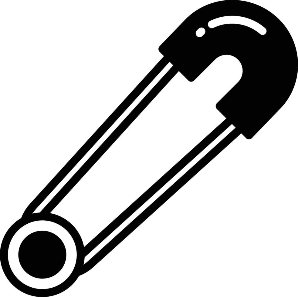 veiligheid pin glyph en lijn vector illustratie