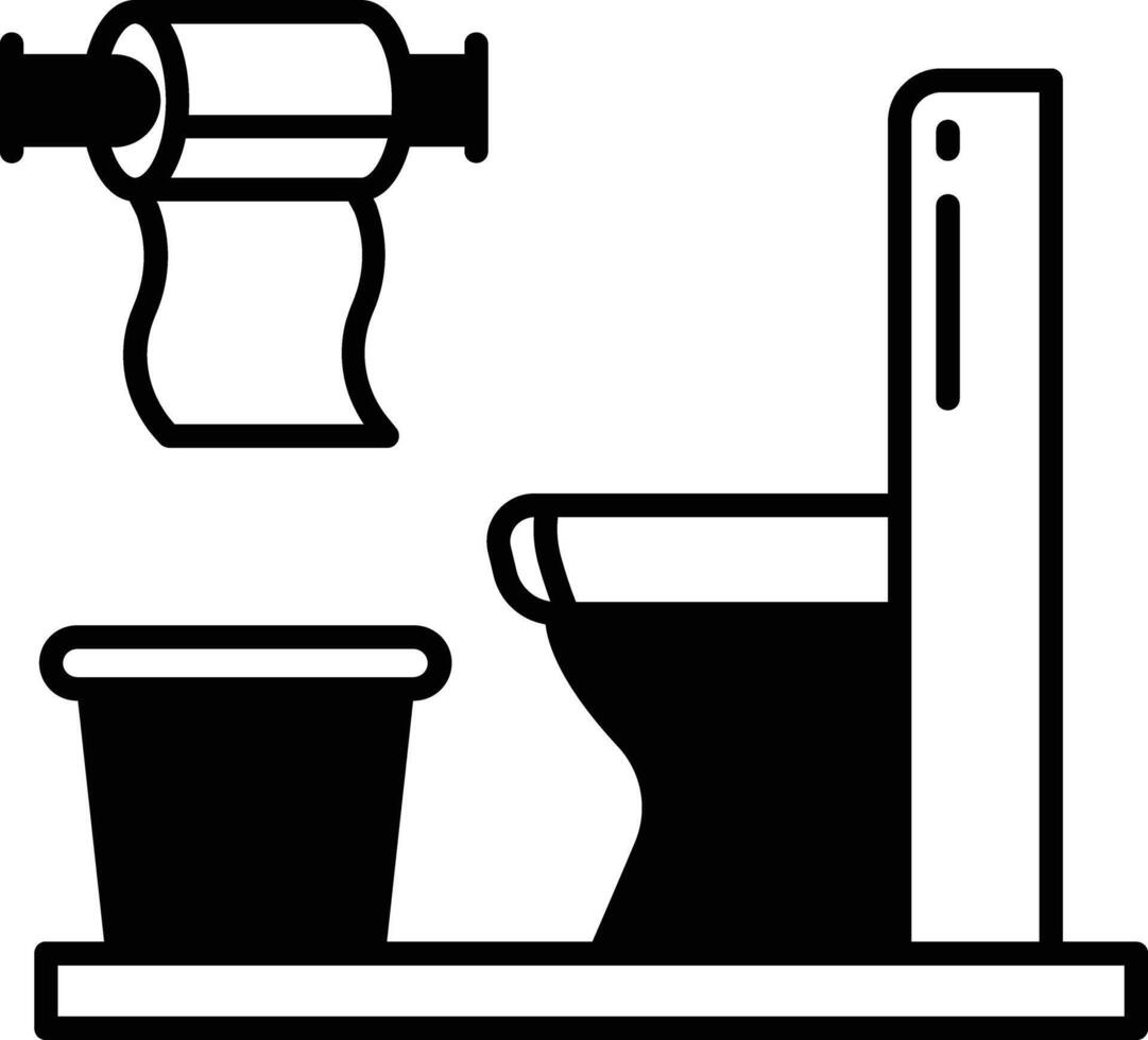 toilet glyph en lijn vector illustratie
