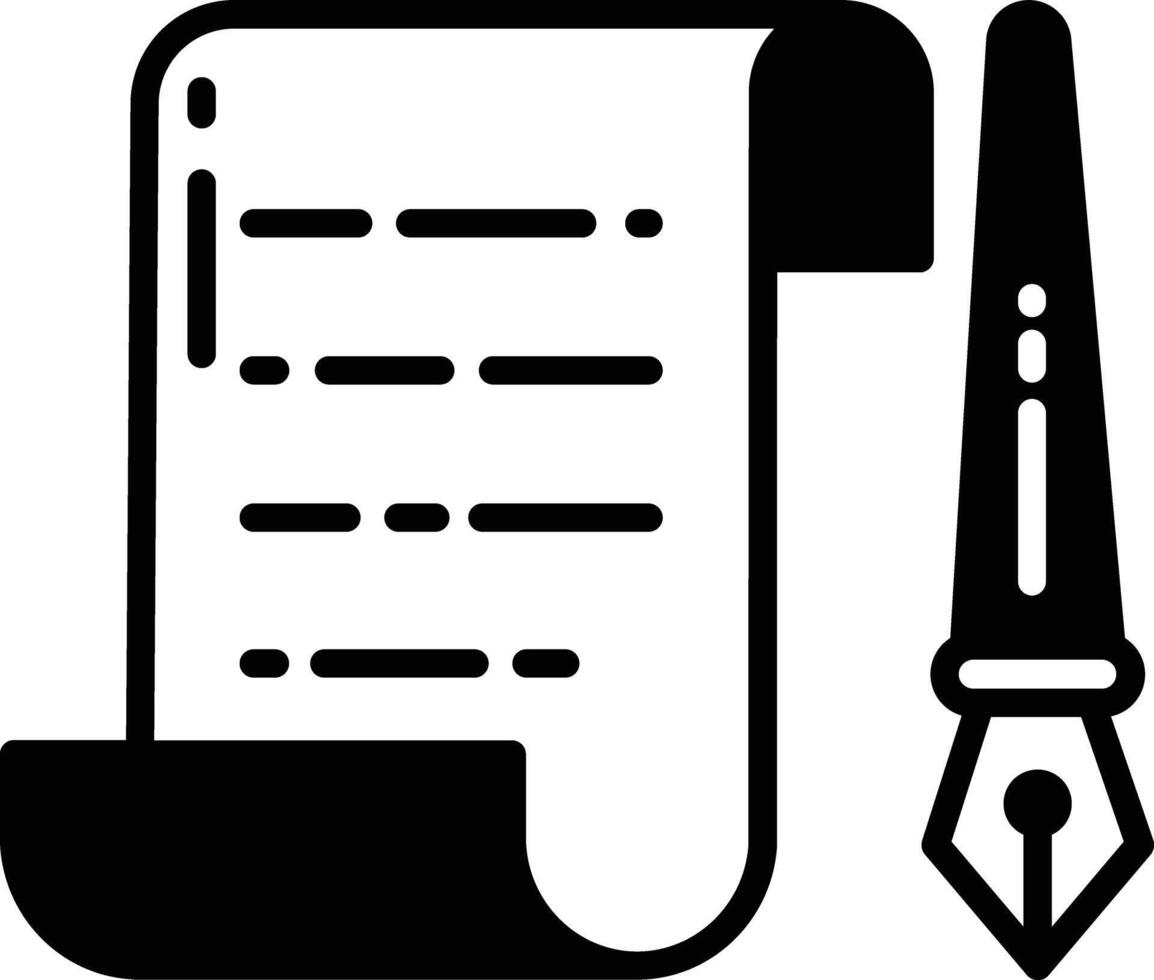 document glyph en lijn vector illustratie