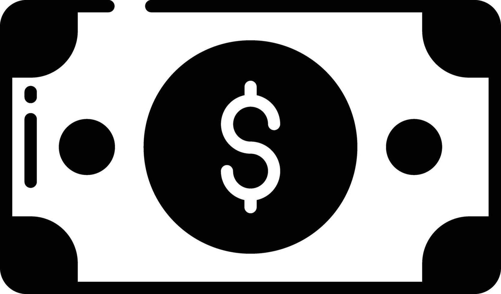 geld Notitie glyph en lijn vector illustratie