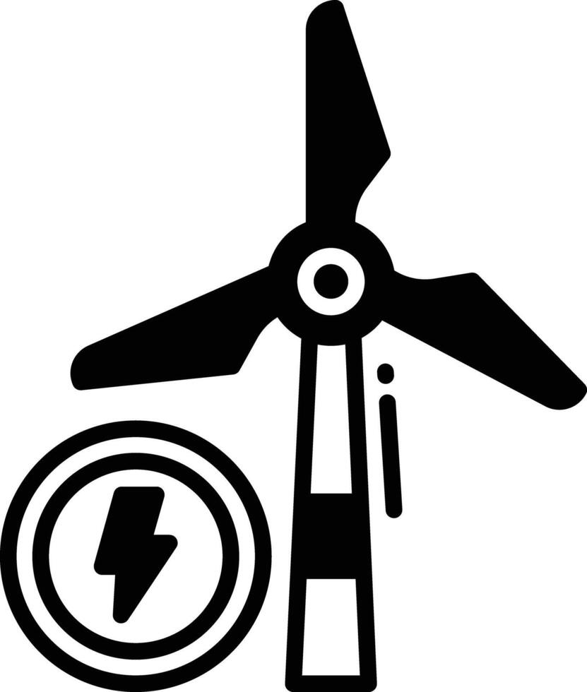 windmolen glyph en lijn vector illustratie