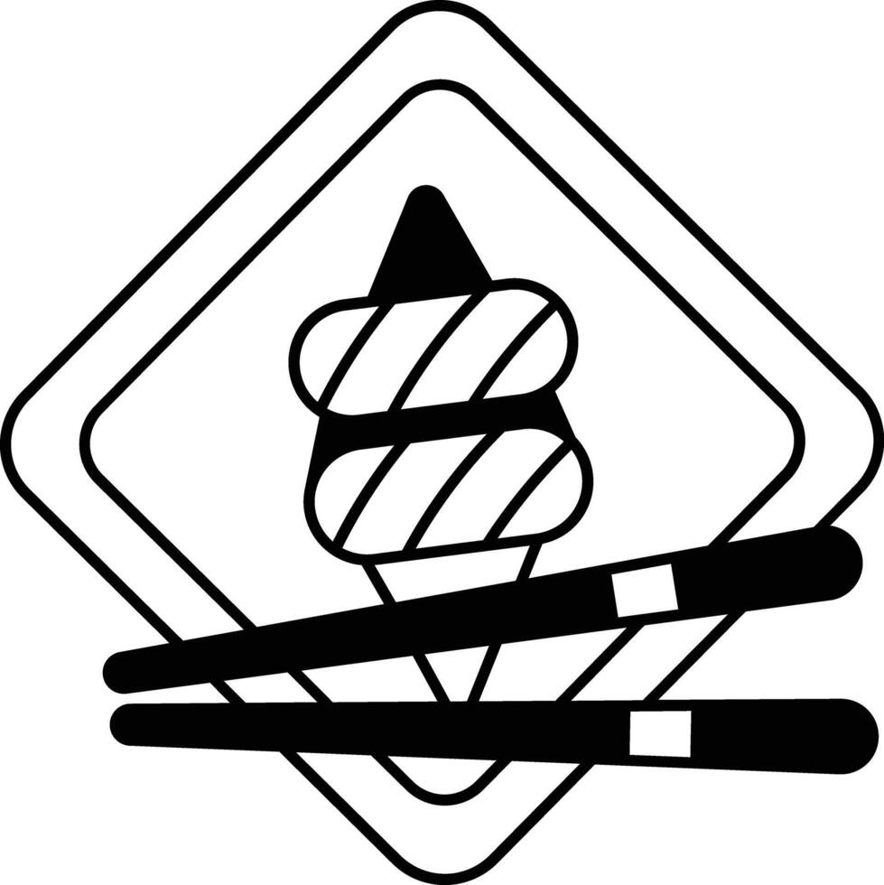 sushi glyph en lijn vector illustratie