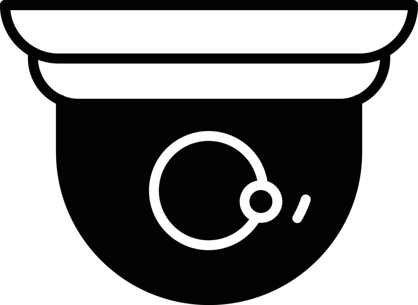 veiligheid camera glyph en lijn vector illustratie