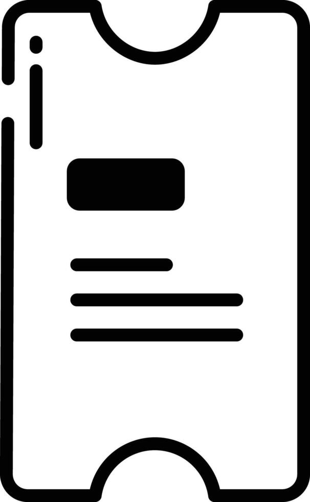 ticket glyph en lijn vector illustratie