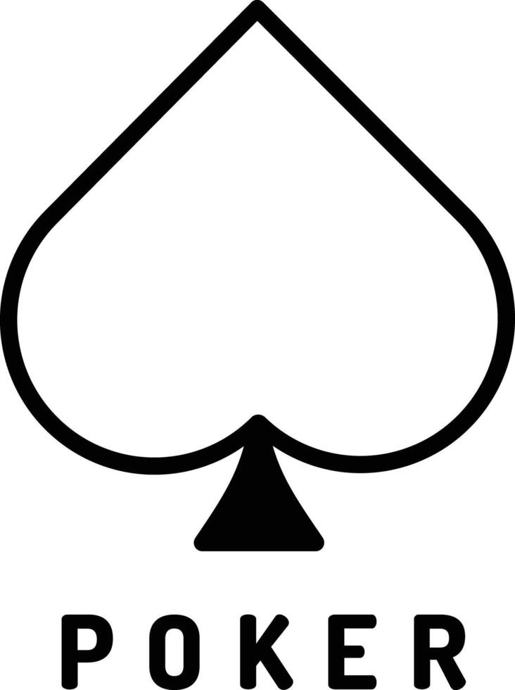 poker glyph en lijn vector illustratie