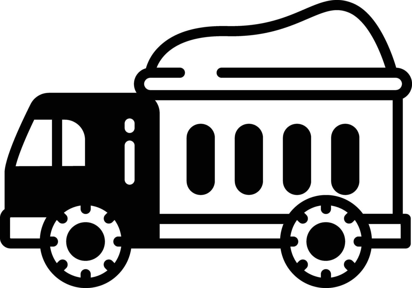 vrachtauto glyph en lijn vector illustratie