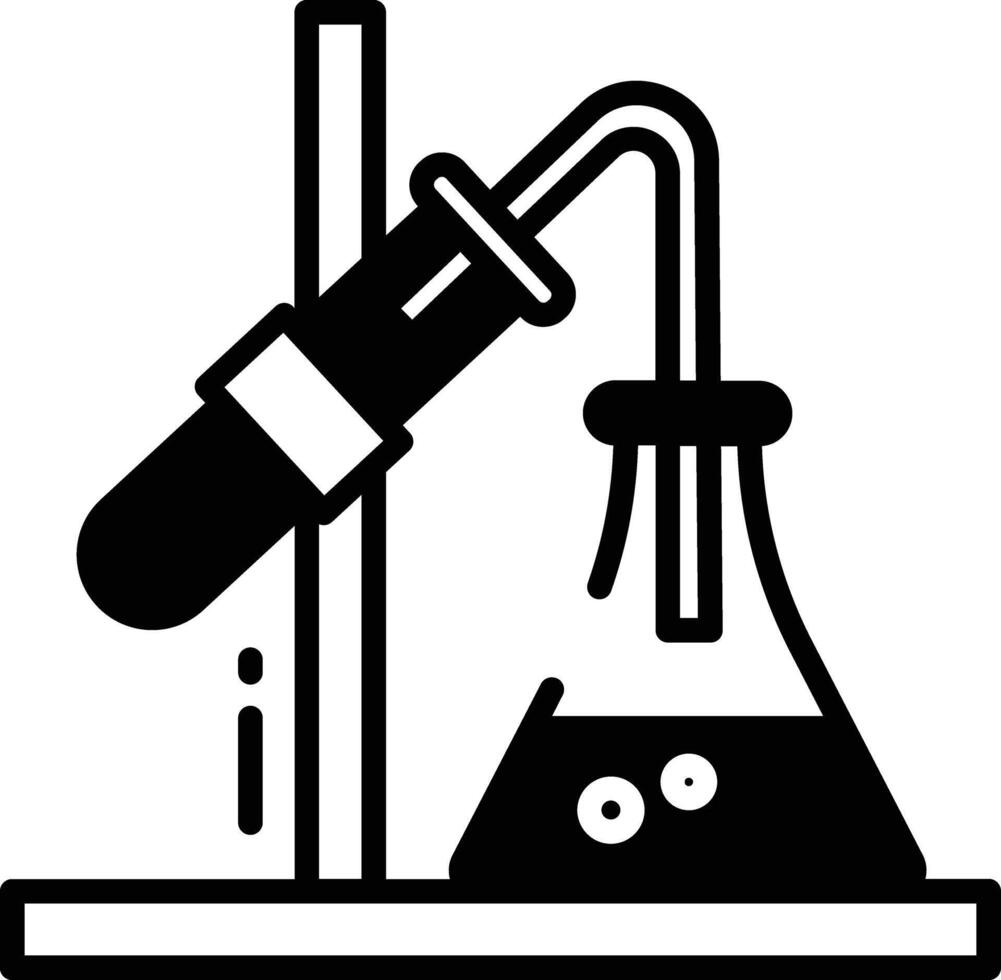 chemie glyph en lijn vector illustratie