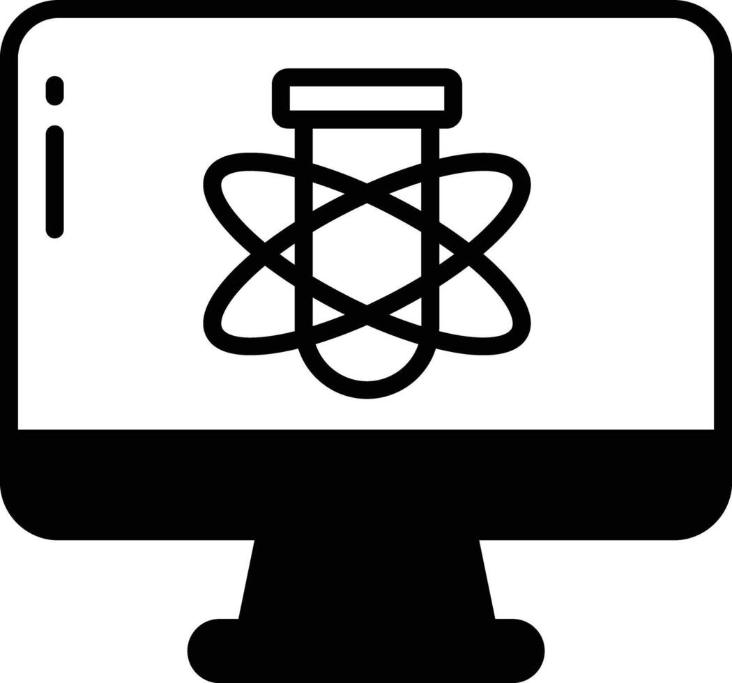 computer glyph en lijn vector illustratie