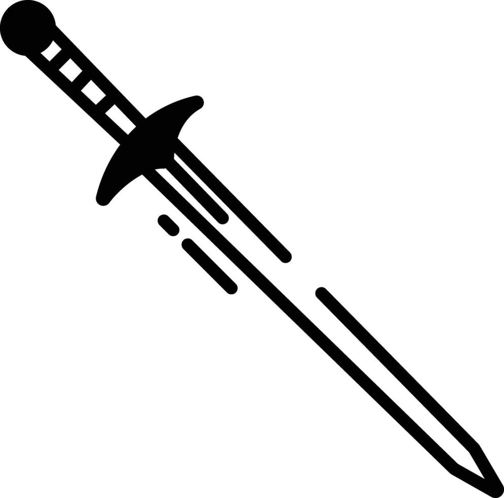 katana glyph en lijn vector illustratie