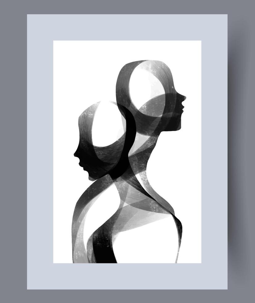 Scandinavisch abstract vector afdrukken. minimalistisch abstract muur kunst achtergrond voor afdrukken. Scandinavisch vector stijl.