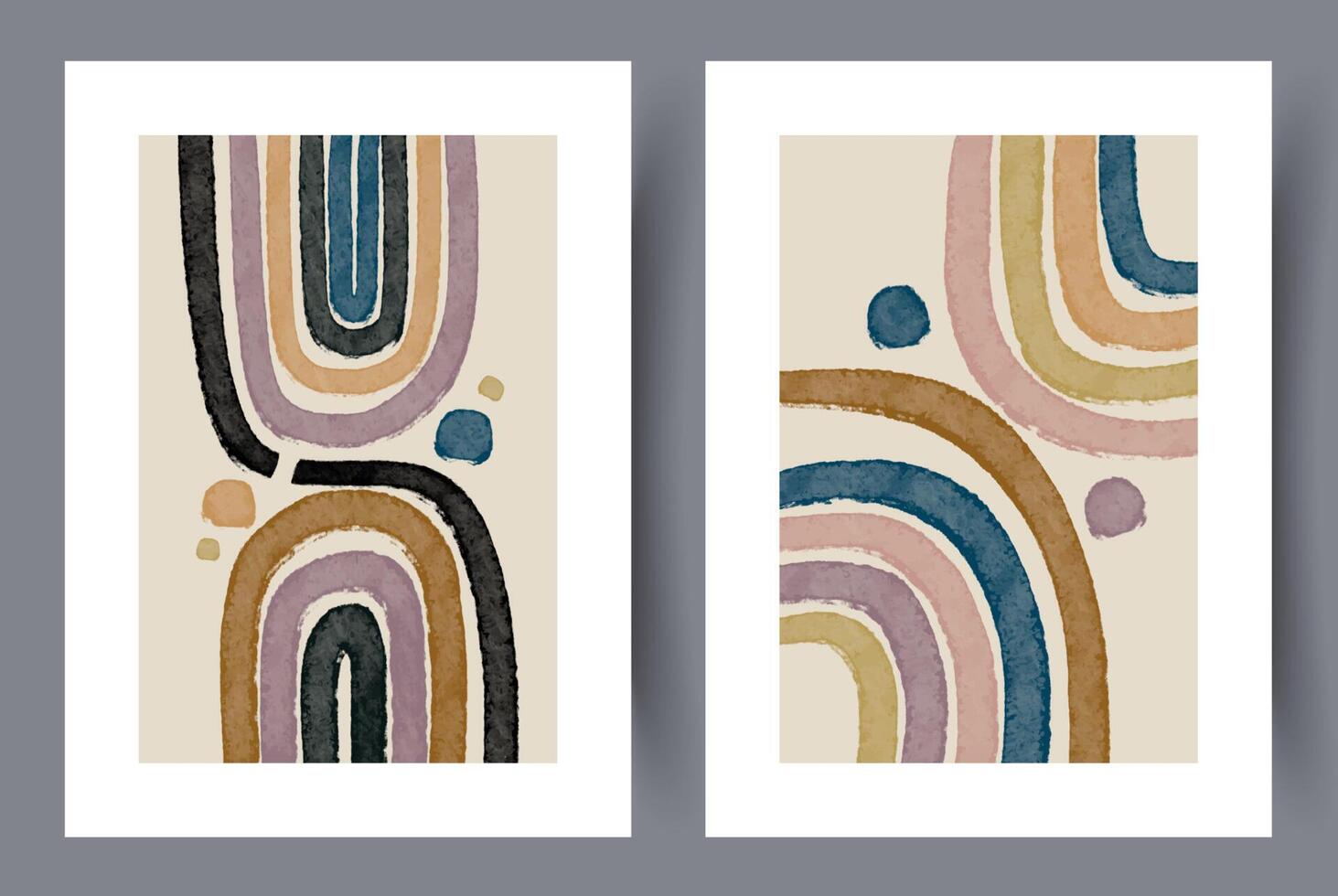 Scandinavisch abstract vector afdrukken set. minimalistisch abstract muur kunst achtergrond voor afdrukken. Scandinavisch vector stijl.