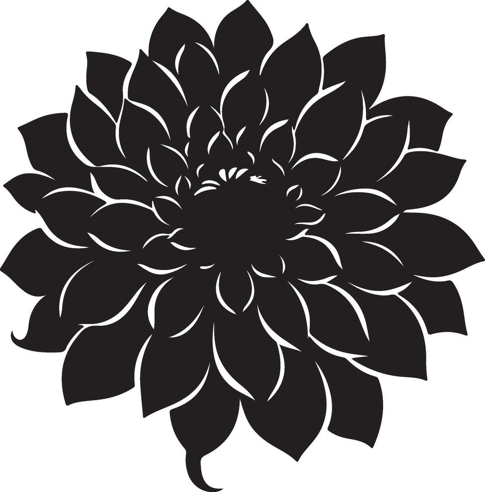 dahlia bloem silhouet vector illustratie wit achtergrond