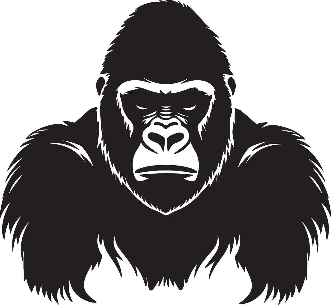 gorilla silhouet vector illustratie wit achtergrond