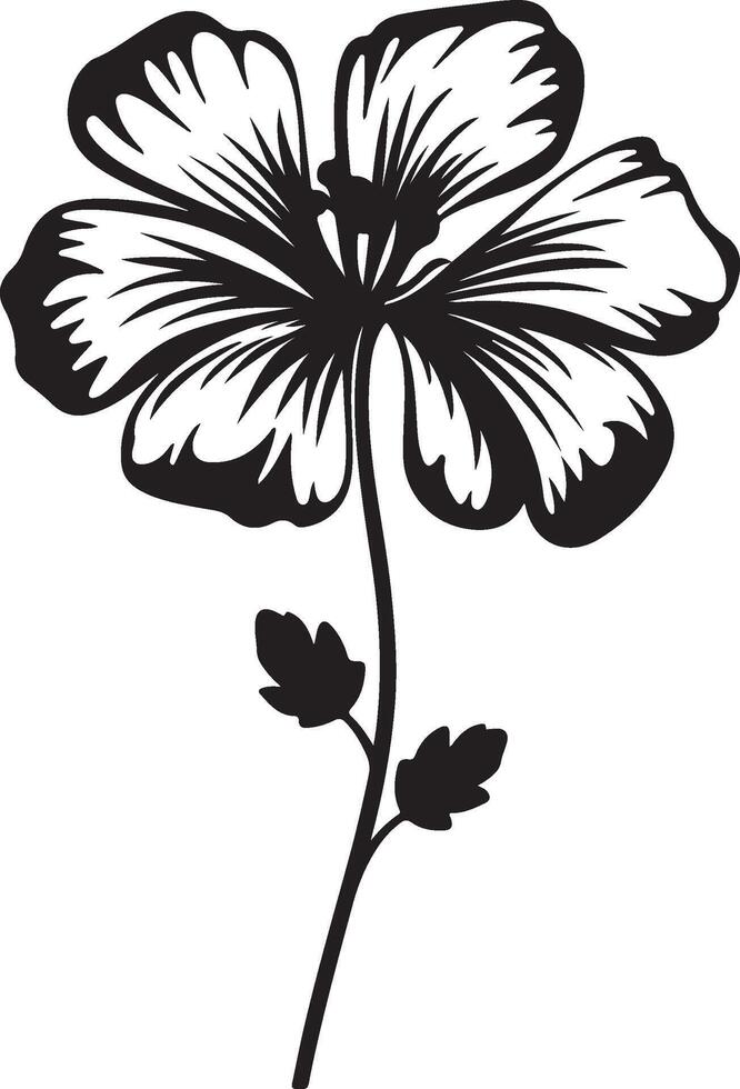 geranium bloem silhouet vector illustratie wit achtergrond