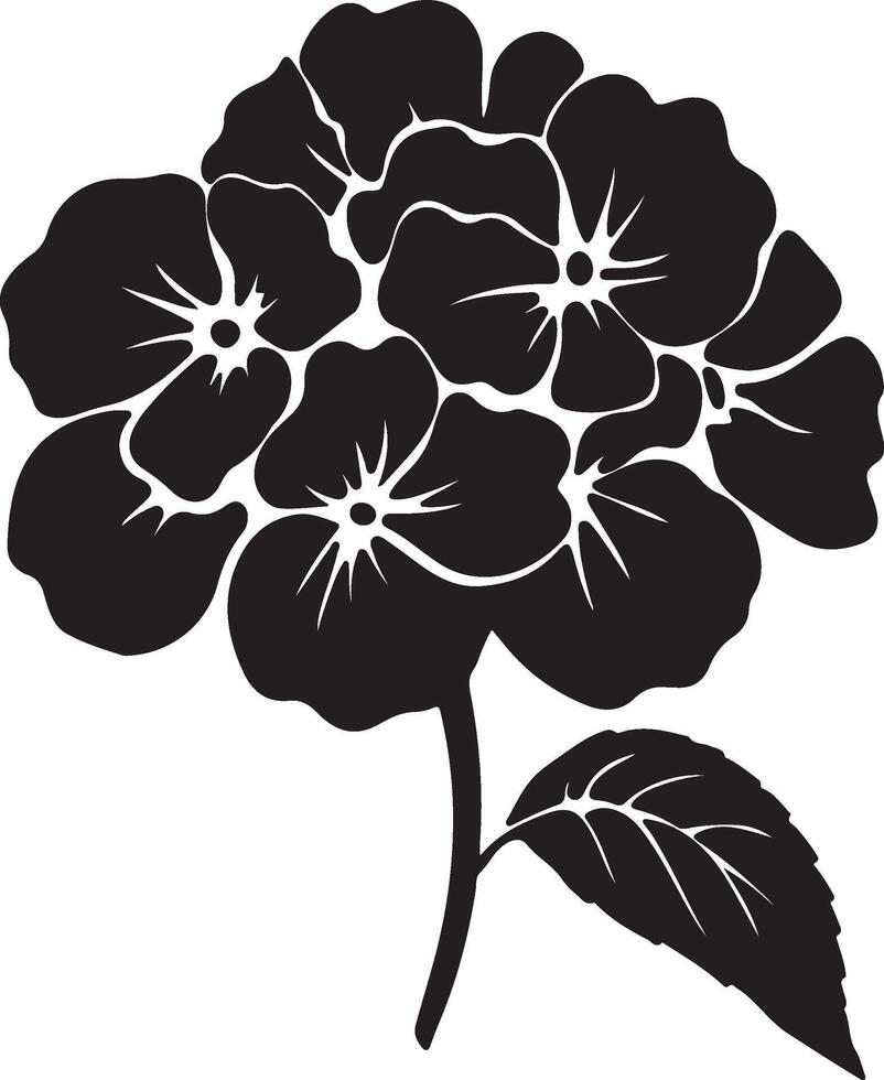 hortensia bloem silhouet vector illustratie wit achtergrond