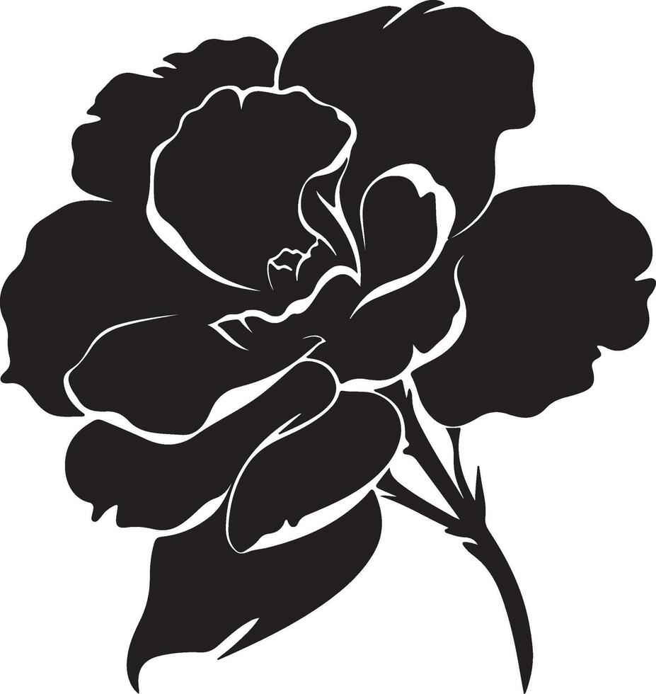 begonia bloem silhouet vector illustratie wit achtergrond