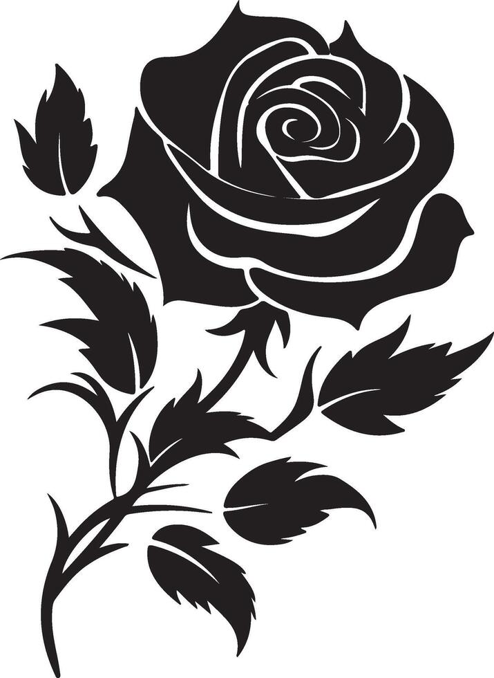 roos bloem silhouet vector illustratie wit achtergrond