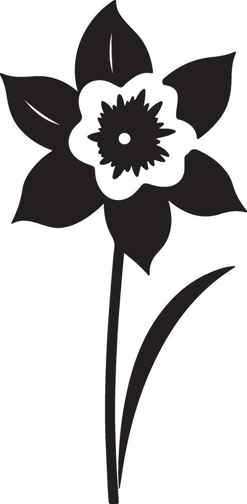 gele narcis bloem silhouet vector illustratie wit achtergrond