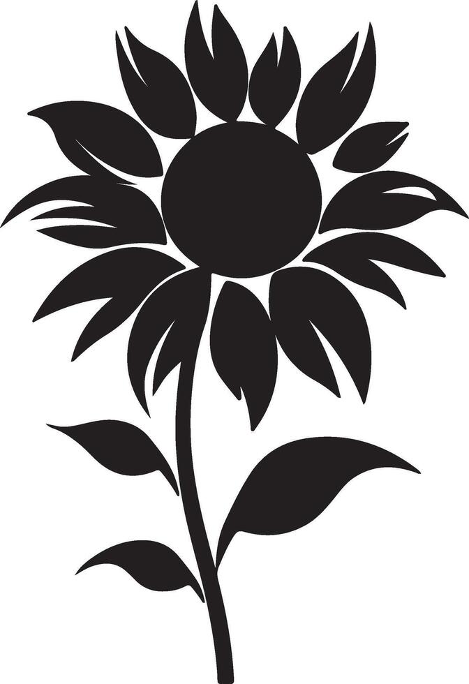 zonnebloem silhouet vector illustratie wit achtergrond