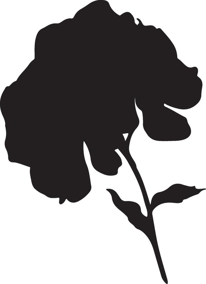 hortensia bloem silhouet vector illustratie wit achtergrond