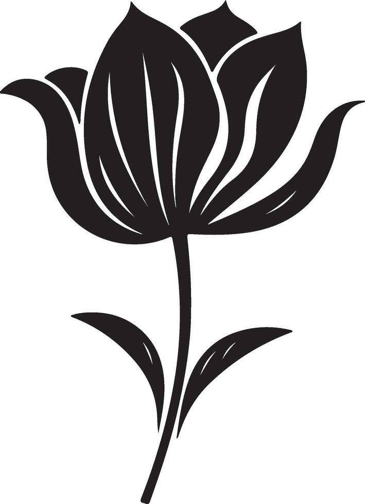 tulp bloem silhouet vector illustratie wit achtergrond