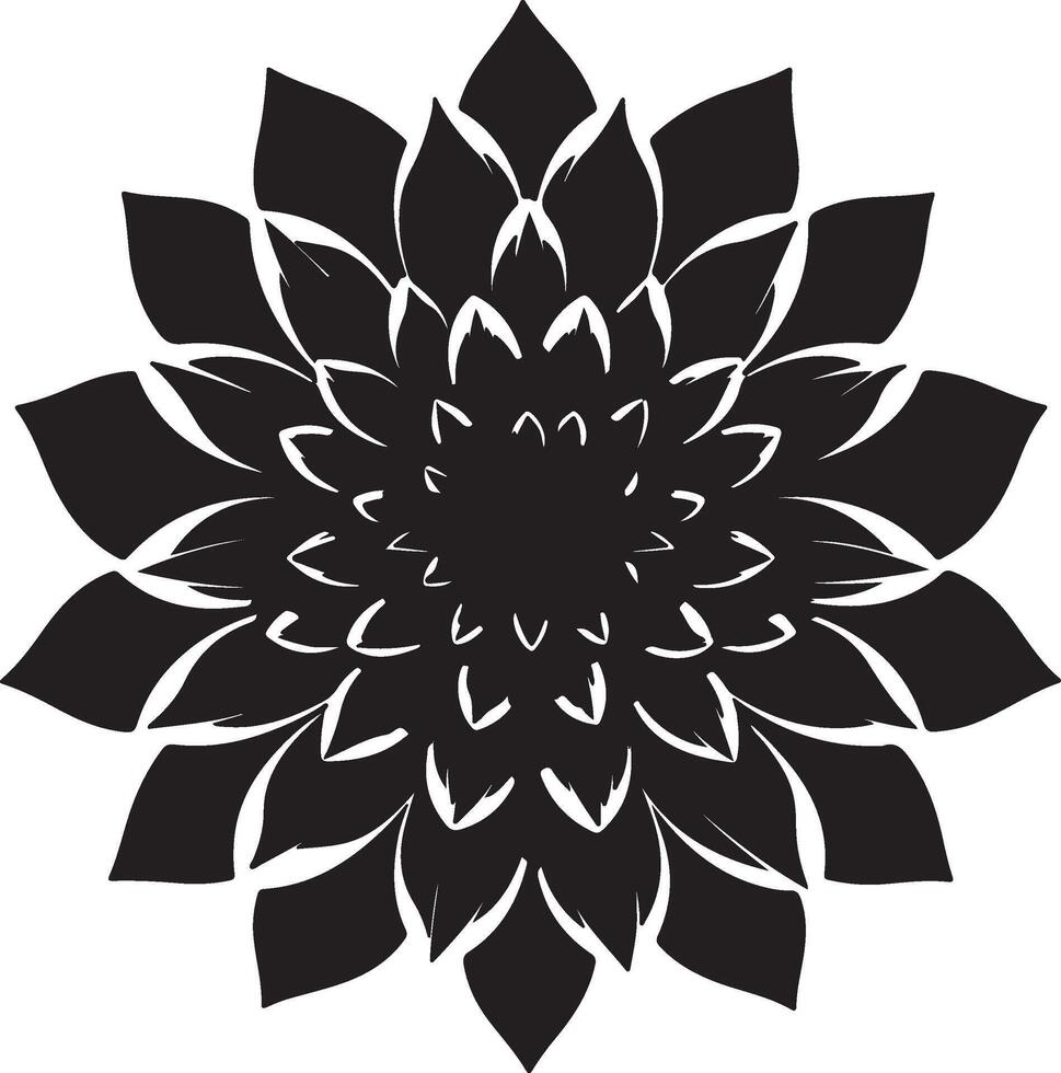 dahlia bloem silhouet vector illustratie wit achtergrond