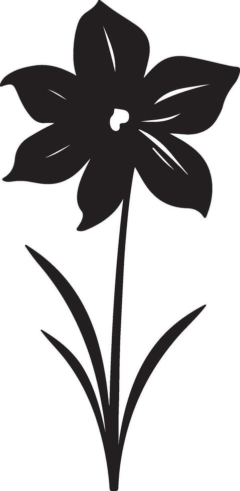 gele narcis bloem silhouet vector illustratie wit achtergrond