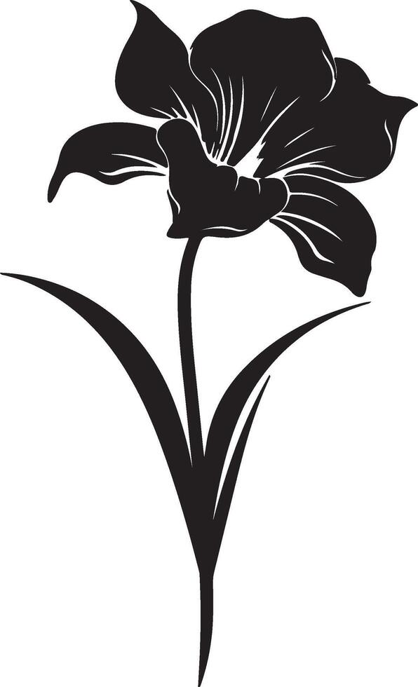 gele narcis bloem silhouet vector illustratie wit achtergrond