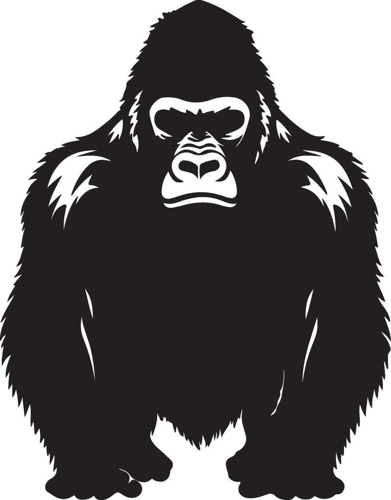 gorilla silhouet vector illustratie wit achtergrond