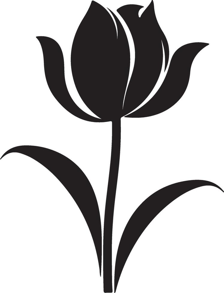 tulp bloem silhouet vector illustratie wit achtergrond